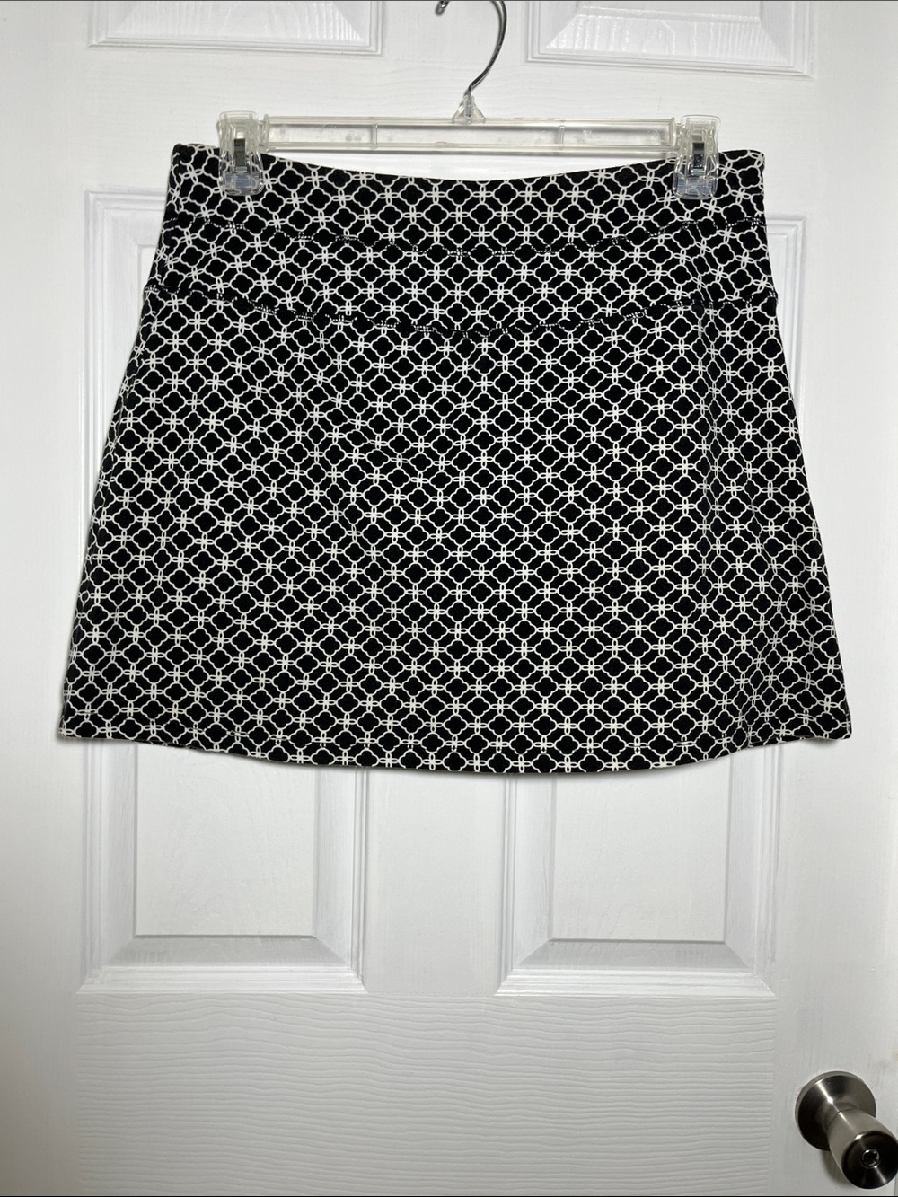 Nanette Lepore Black and White Geometric Skirt with Shorts Under
